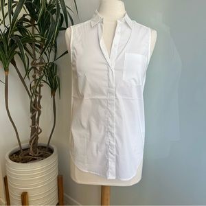 H&M Sleeveless White Button-Down Shirt